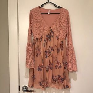 Lace Bell-Sleeves Dress